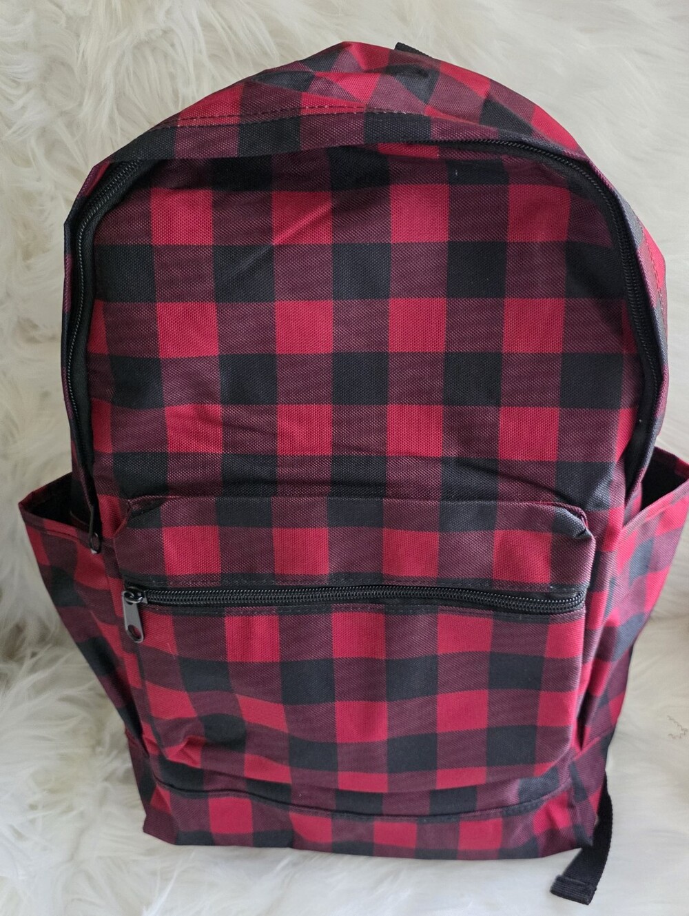 ☆ Red & Black Buffalo Check Backpack